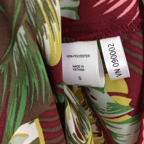 New York Company Banana Palm Leaf Blouse‎ NWT Small Tropical Beach Resort - Picture 8 of 8